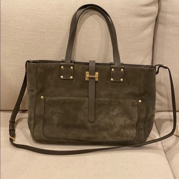 henri bendel Handbags - Henri Bendel Suede Tote / Handbag in Olive Green